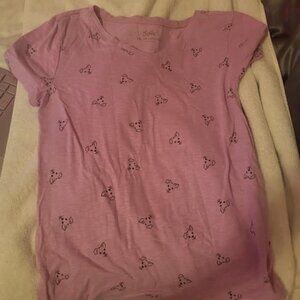 Girls Justice Purple Dog Short Sleeve Shirt Size 18/20